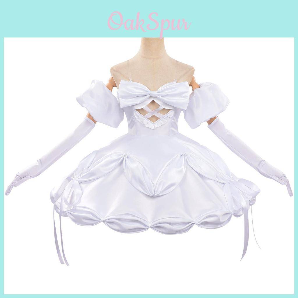 Alien Stage Cosplay-dräkt med ärmlös vit puffklänning för animefans cm white