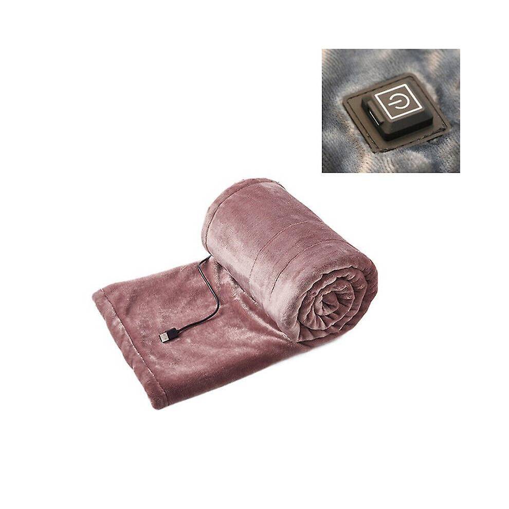 (C, Pink) Electric Heated Throw Over Under Blanket Fleece Washable Warm Mattress Shawl