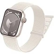 Nylonvävsarmband kompatibla med Apple Watch-armband 42 mm, 44 mm, 45 mm, 46 mm, 49 mm, 41 mm, 40 mm, 38 mm, kvinnor, och män, sportkardborreband, armband för iWatch Series 10 9 8 7 6 5 4 3 2 1 SE