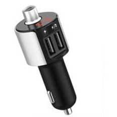 Victsing bil bluetooth fm-sändare trådlös fm-sändare dubbel usb mp3 spelare snabb laddning handsfree bil bt fm-sändare - silver--