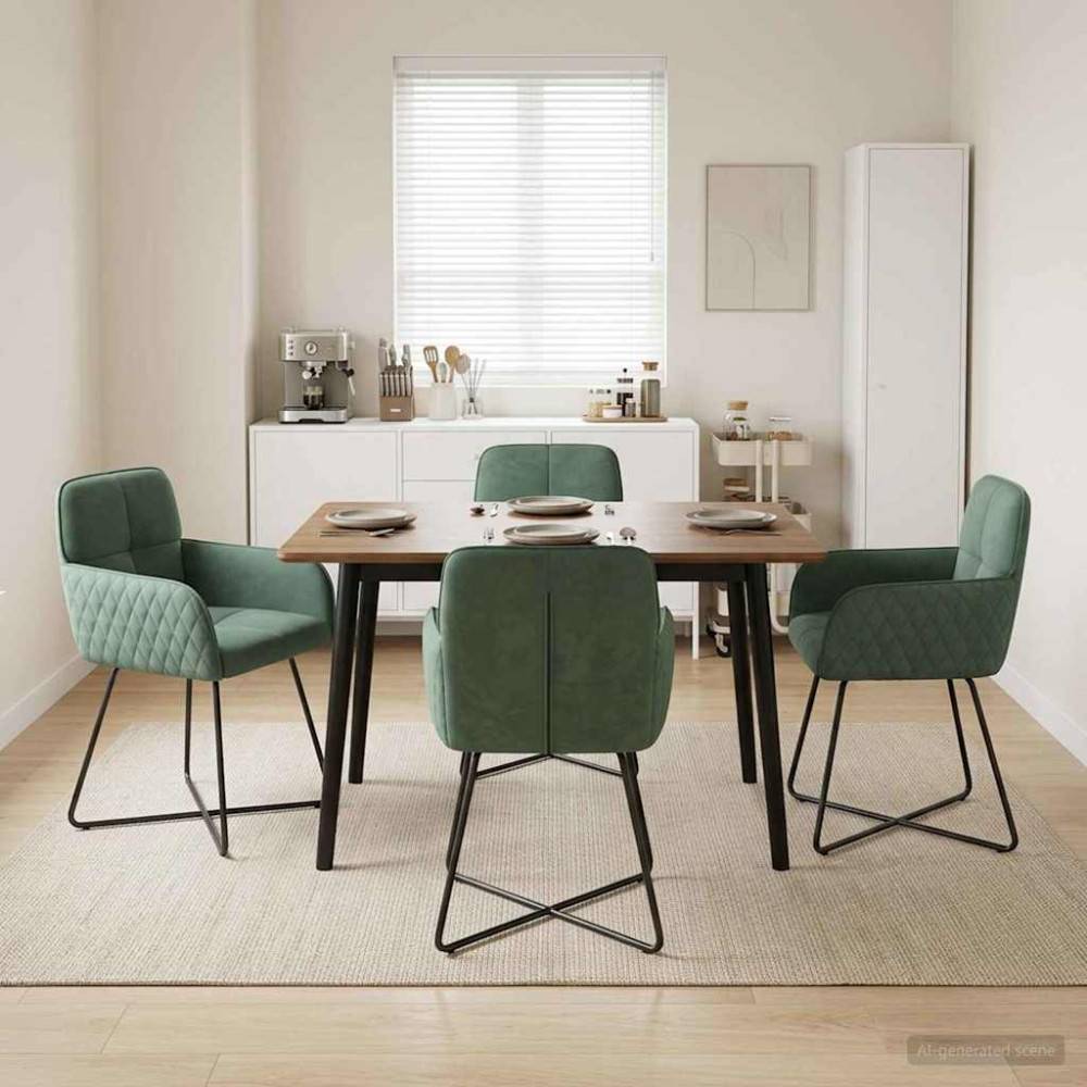Matstolar 4 pcs Sammet Havgrön 59 x 56,5 x 86 cm