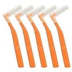 Interdental Brush Angle Cleaners Tandpetare Tandtrådshuvud Muntandhygienborste Mjuk tandborste, 5 st /538 (Size : Orange)