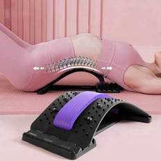 4-nivås justerbar ryggsträckare för yoga, pilates och träning, multistöd, stretchar midja och rygg - Multifärgad (Purpur,blå)