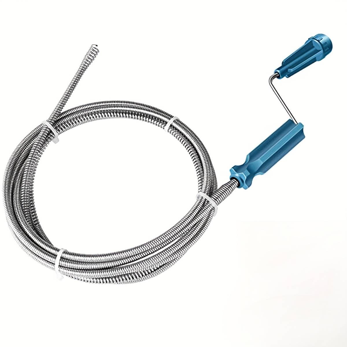 Commercial Grade Flexible Drain Cleaner , 5.5mm X 61 Inch Stainless Steel Auger With Cleaning Hook & Ergonomic Handle For Home Commercial Pipe Drain Maintenance Repair