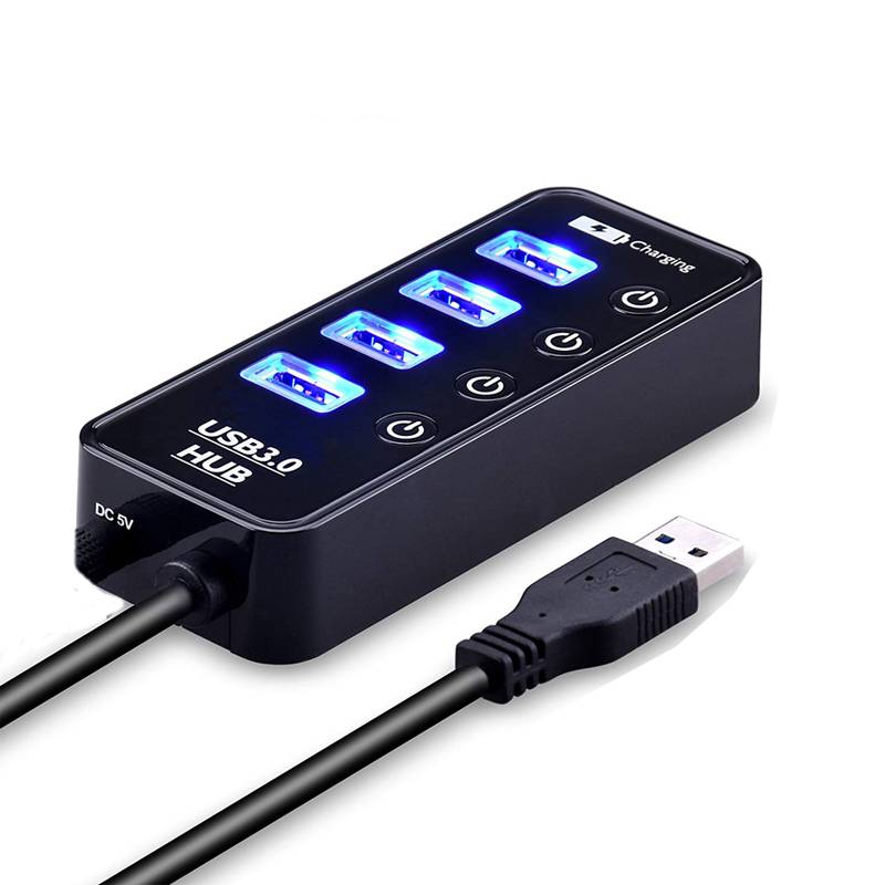 Usb hub 3.0 multi 4 7 port laddare för ipad mac book air pro pc dator bärbara tillbehör med strömadapter usb splitter hab - 4- port med oss-kontakten