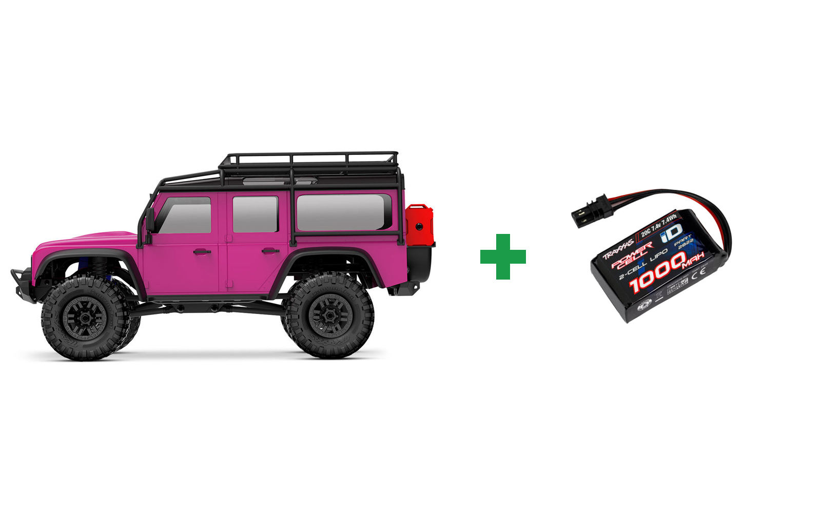 Traxxas TRX-4M 1/18 Land Rover Defender Crawler RTR - Pink / Kompletpakke - Ekstra køretid