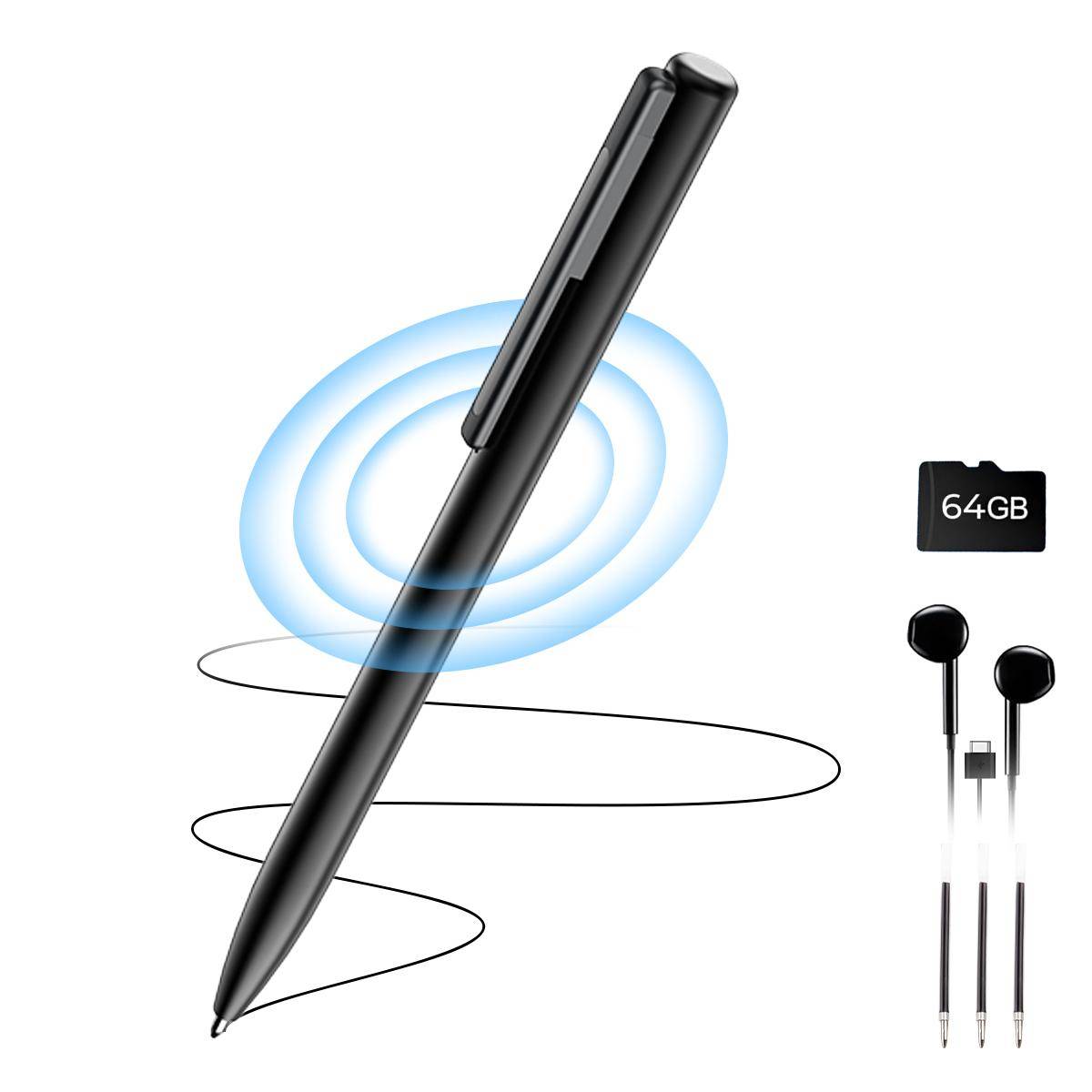 KENTFAITH 64GB Digital Voice Recorder 800 Hours Voice Activated Recorder with 1536Kbps High Sensitivity, AGC Noise Reduction Pen Recorder with Type-C Port for Lecture Meeting Interview, Kentfaith
