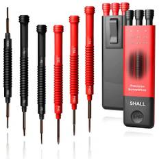 SHALL 6-teiliges Präzisions-Schraubendreher-Set mit Etui, 12 Größen, magnetische Mini-Schraubendreher, DIY-Reparatur-Werkzeug-Set für Laptop, Brille, Uhr, Elektronik