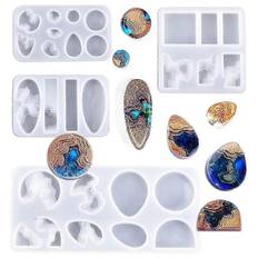 4 Pak DIY Ø Halskæde Ædelsten Vedhæng Epoxy Form Nøglering Vedhæng Resin Silikone Form