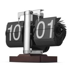 Desk Flip Clock Vintage Decor Heavy Duty Stainless Steel Mechanical Digital Table Clock Page Turner 24H