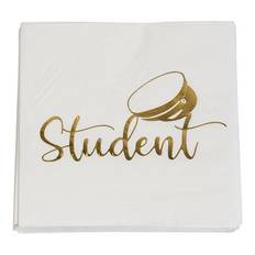 Servetter Student - vita & guld 33 x 33