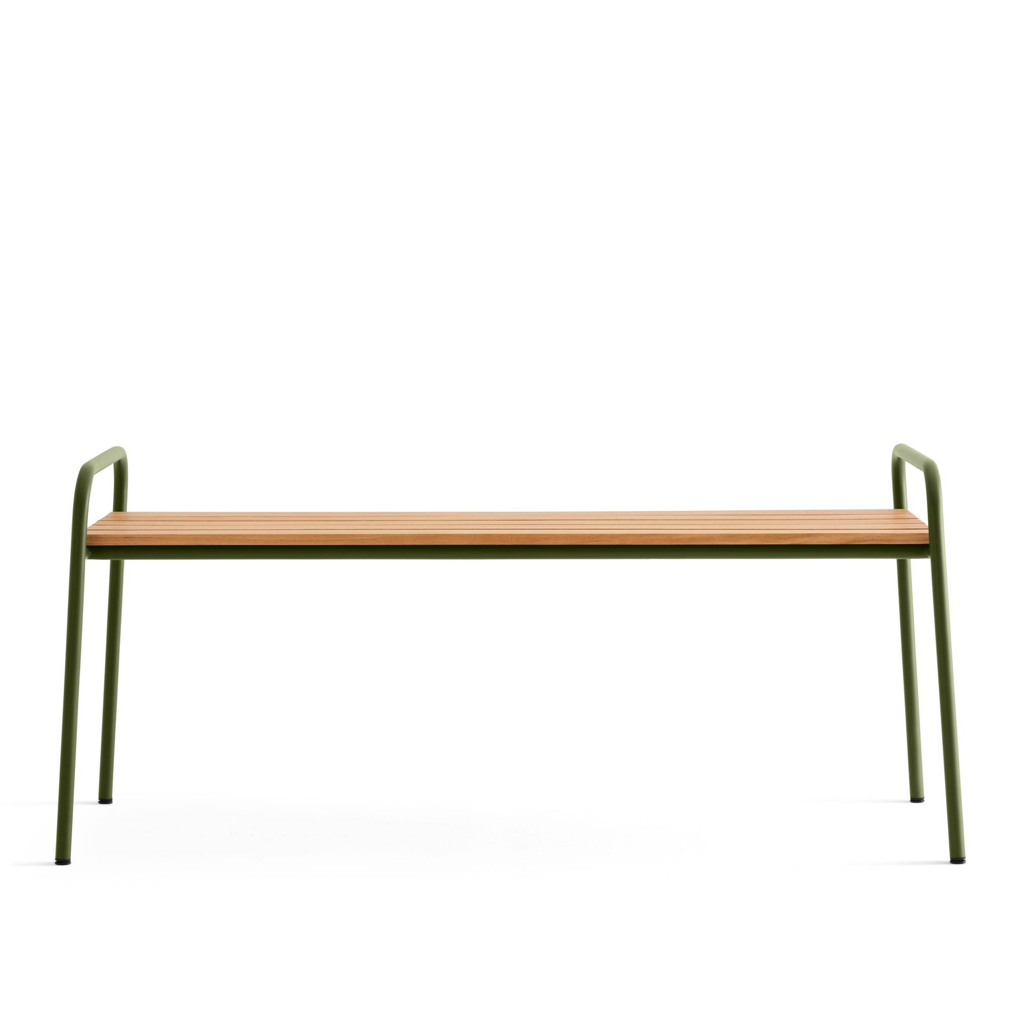 A Huseby - Kallio Outdoor Bench Green - Trädgårdsbänkar - Sami Kallio - Grön - Metall/Trä