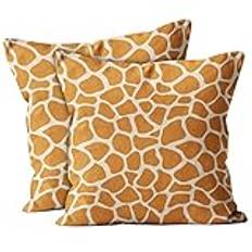 Kuddöverdrag 2-pack giraff skinn mönster plysch prydnadskudde överdrag mjukt kuddfodral färgglada stolörngott, för soffa, trädgård, 45 x 45 cm