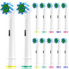 Aufsteckbürsten Kompatibel mit Braun Oral b Elektrische Zahnbürste, Zahnbürstenköpfe Geeignet für Oral-B Pro1000/2000/3000/5000/Vitality und Mehre, Cross Weiß 12er