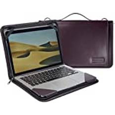 Broonel Lila läder laptop messenger-fodral – kompatibel med Asus Chromebook C425 14 tum