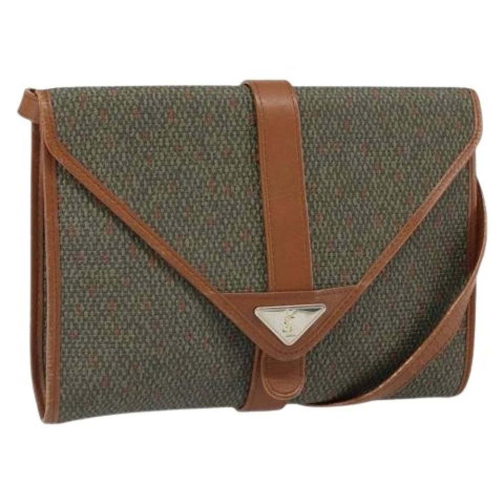 Saint Laurent Vintage Pre-owned Skuldertaske - Vintage - Dame - Grøn - ONE SIZE - Uld