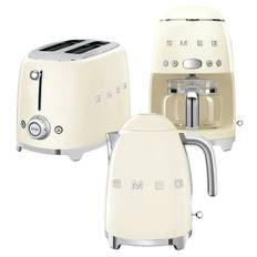 Smeg Frukostset Brödrost + Vattenkokare + Kaffebryggare Creme - Övriga Köksmaskiner Lackerat Stål Creme - 204922+195713+231021