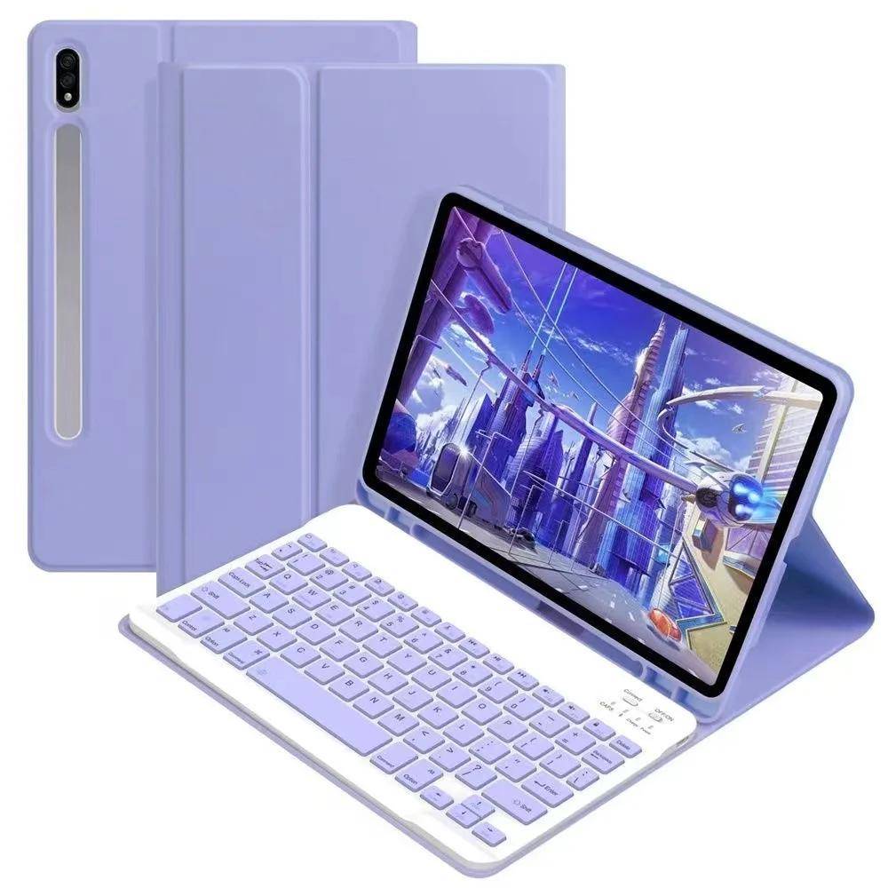 För Samsung Galaxy Tab A9 Plus Fodral 11 A8 10.5 Avtagbart Tangentbord Galaxy Tab S10 S9 FE 10.9 S7 S8 11 FE Plus 12.4 S6 Lite 10.4 rosa