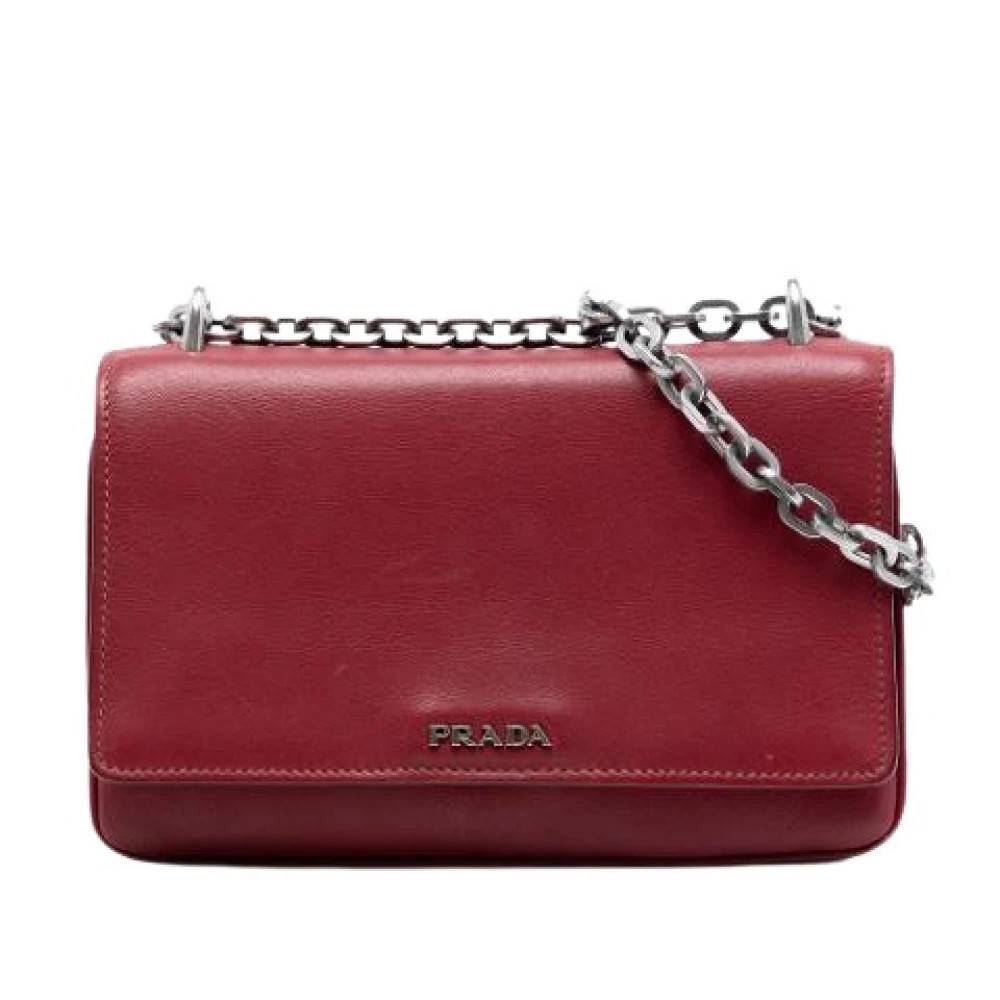Prada Vintage Pre-owned Crossbody Bag - Vintage - Dame - Rød - ONE SIZE - Læder