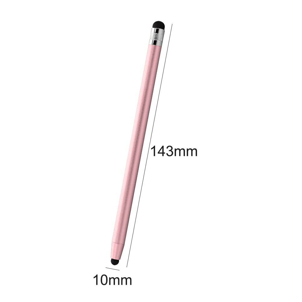 Stylus penna för pekskärmar 2 in 1 gummispetsar kapacitiv stylus penna för xiaomi huawei iphone ipad andoird telefon surfplatta - Rosa guld