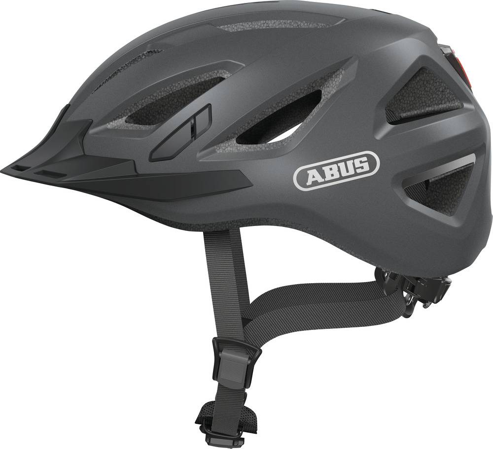 ABUS Urban-I 3.0 Cykelhjelm, Titan M - Redesignet City-Hjelm med Aftagelig Skygge, 17 Luftkanaler og Integreret LED-Baglys