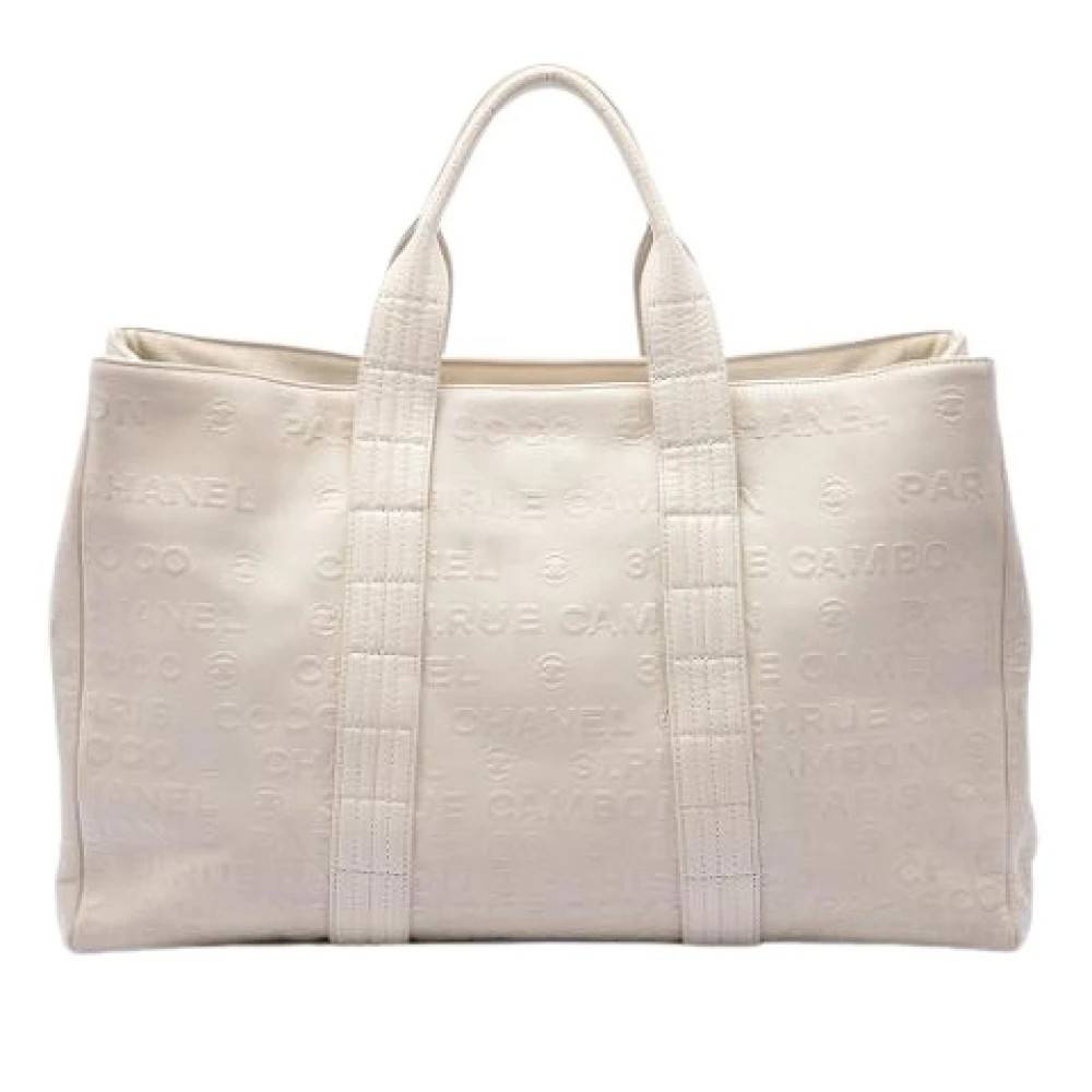 Chanel Vintage Pre-owned Embossed Lambskin Tote - Vintage - Dame - Beige - ONE SIZE - Læder