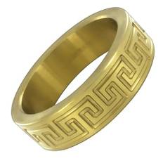 Lyxig cockring med La Greca-mönster - guld Size 40 mm