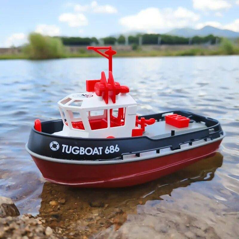 RC Bogserbåt 2.4G Fjärrkontroll Fartyg Dubbelmotoreffekt Proportionellt justerbar Styrning Förseglad vattentät struktur Speed Boat orange