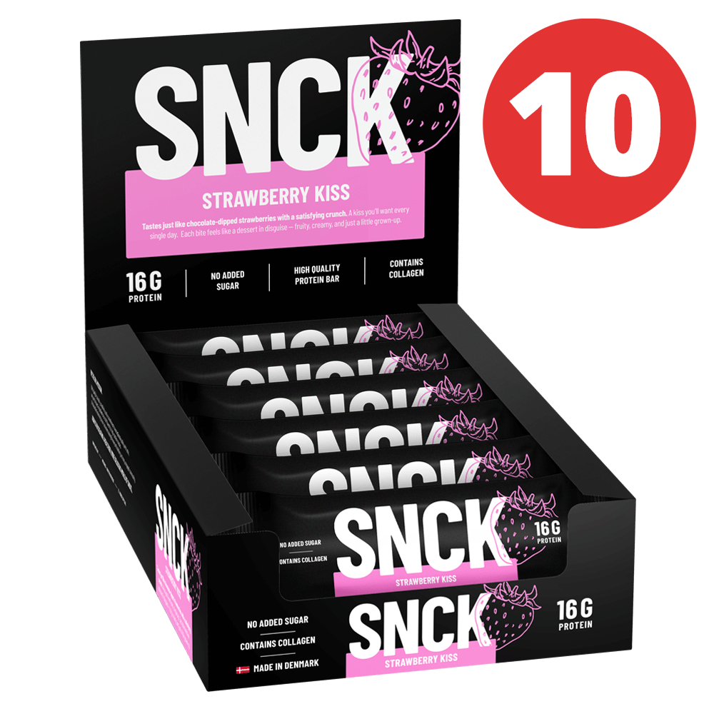 SNCK Protein Bar Strawberry Kiss - 10x55g. - Proteinbar