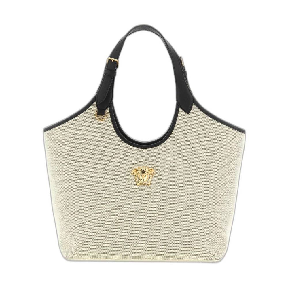 Versace La Medusa Canvas Tote - Tasker - Dame - Beige - ONE SIZE - Bomuld