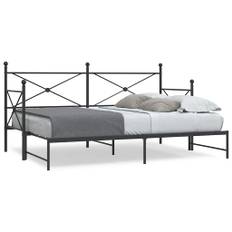 Daybed med udtræk uden madras 90x190 cm stål sort