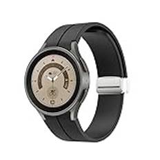 Galaxy Watch5-armband, 220 mm ersättningsband i silikon med magnetstängning, reservdelar för Samsung Galaxy Watch5/5 Pro/4/4 Classic, SVART, Klassisk