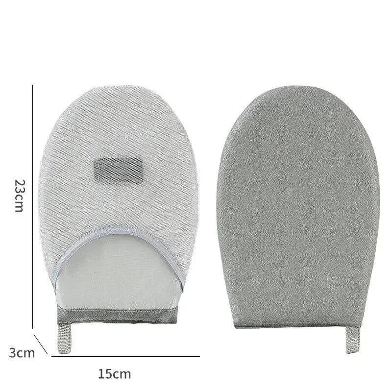 1Pc Fabric Handheld Ironing Board Ironing Board Small Home Ironing Gloves. - Grey round head