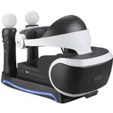 4 in1 ps vr 2nd generations vertikal stativ ps4 vr glasögonanslutning förvaringssats joystick laddstation med kylbelysning