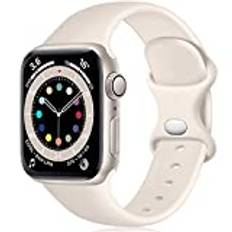 Epova Silikonrem kompatibel med Apple Watch-rem 44 mm 42 mm 45 mm 49 mm, ersättningsremmar för Apple Watch Ultra/iWatch SE Series 8 7 6 5 4 3 2 1, stjärnljus, liten