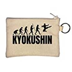 Kyokushin Karate mänsklig evolution rolig nyckelring myntväska beige, BEIgE, En storlek