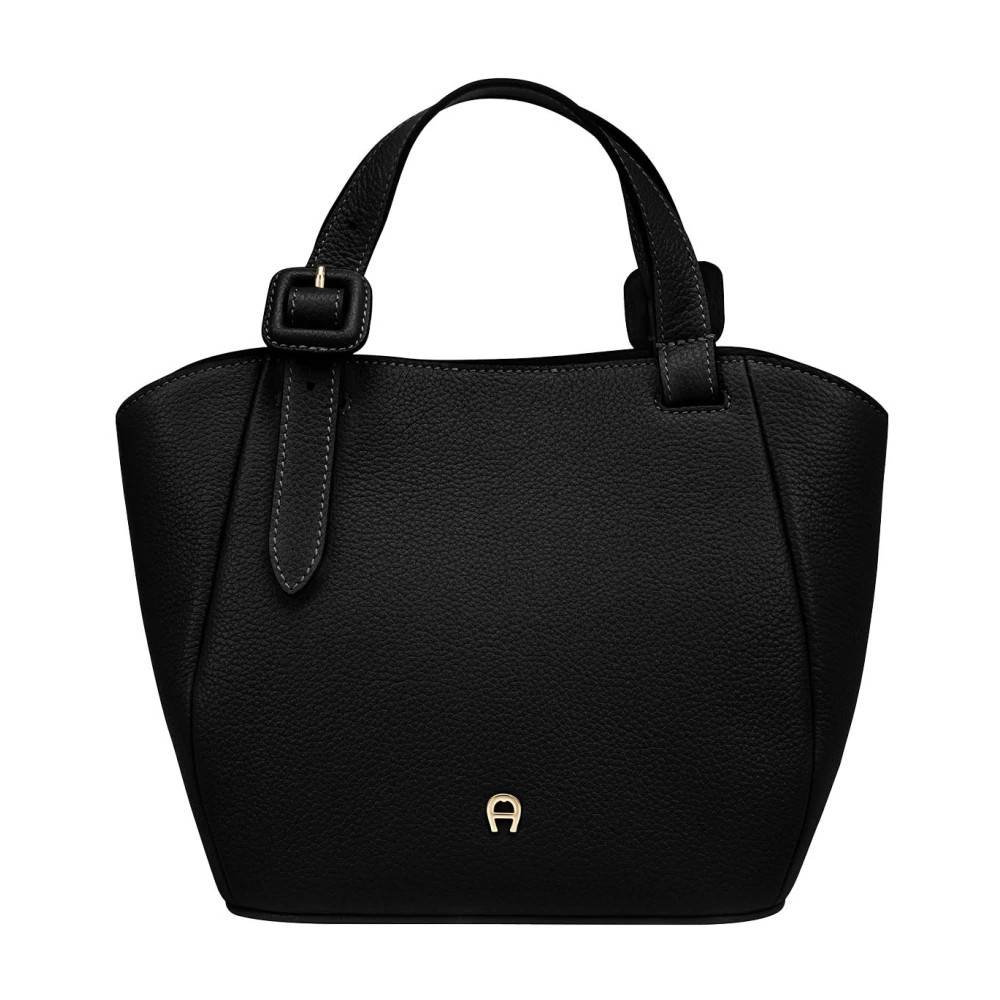 Aigner Læder Crossbody Taske med Justerbar Strop - Tasker - Dame - Sort - ONE SIZE - Læder
