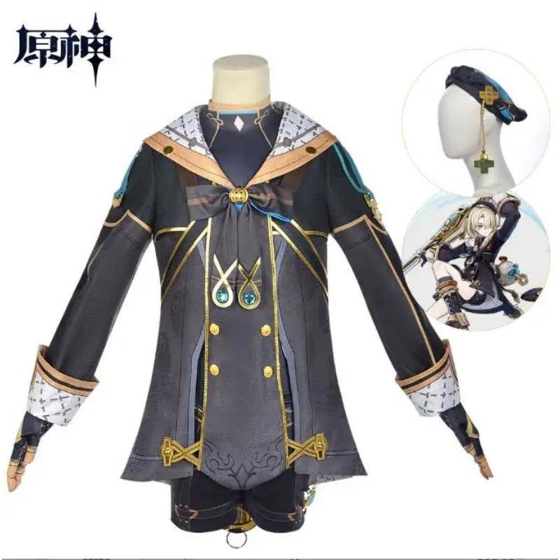 Nytt Genshin Impact Freminet Cosplay Kostym Peruk Fontaine Genshin Dykare Freminet Cosplay Halloweenfest Dräkt Uniformer Hatt cm