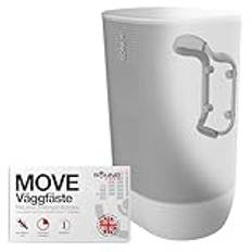 Move högtalare väggfäste, väderbeständig, kompatibel med Sonos Move & Move 2, inklusive monteringstillbehör, Lunar vit