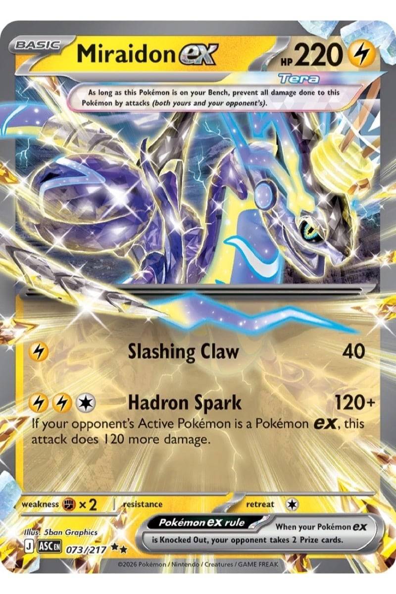 Pokémon Miraidon ex 73/217 Ascended Heroes - Pokemon kort - EX kort - Pocket Monster.
