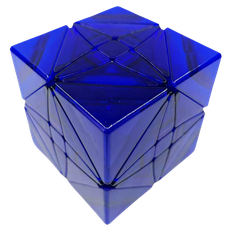 FangShi LimCube Crucis Mixup Cube Type 3 3x3 + Skewb Shape‑Mod Puzzle Clear Transparent Blue (Limited Edition) - Rubiks Kub