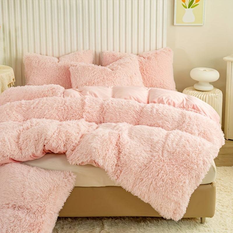 ZipSoft - Lyxig Pläd Bäddset för Alla Säsonger - Ljusrosa / 220CM x 240CM