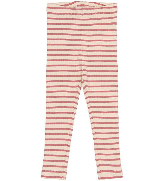 Petit Piao Leggings - Rib/Modal - PPSky - Dusty Rose Striped - Petit Piao - 62 - Leggings