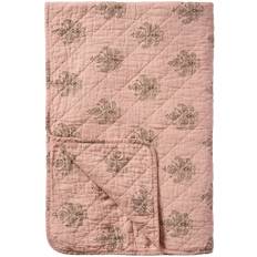 Quilt rosa med mørkegråt blokmønster