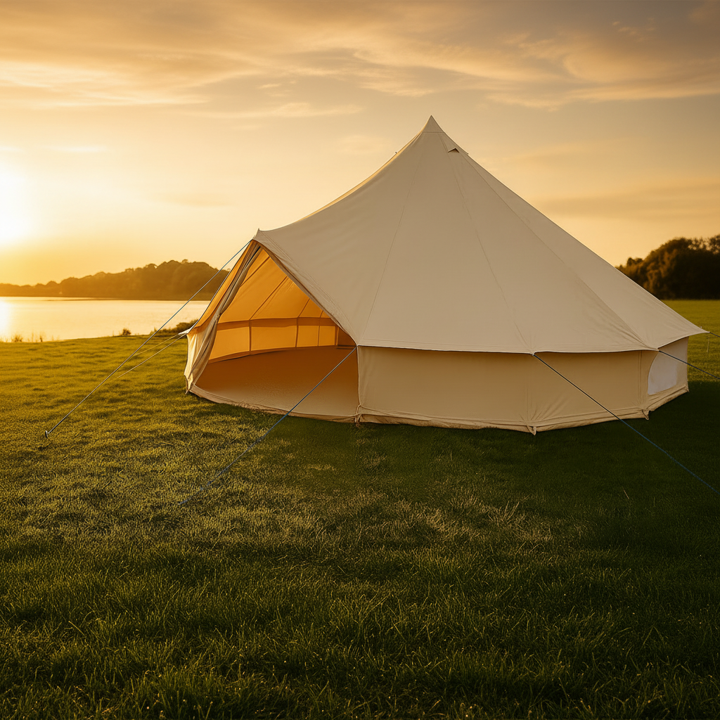 7.5m Bell Tent 285gsm 100% Natural Canvas | Twin Door | StoveMate