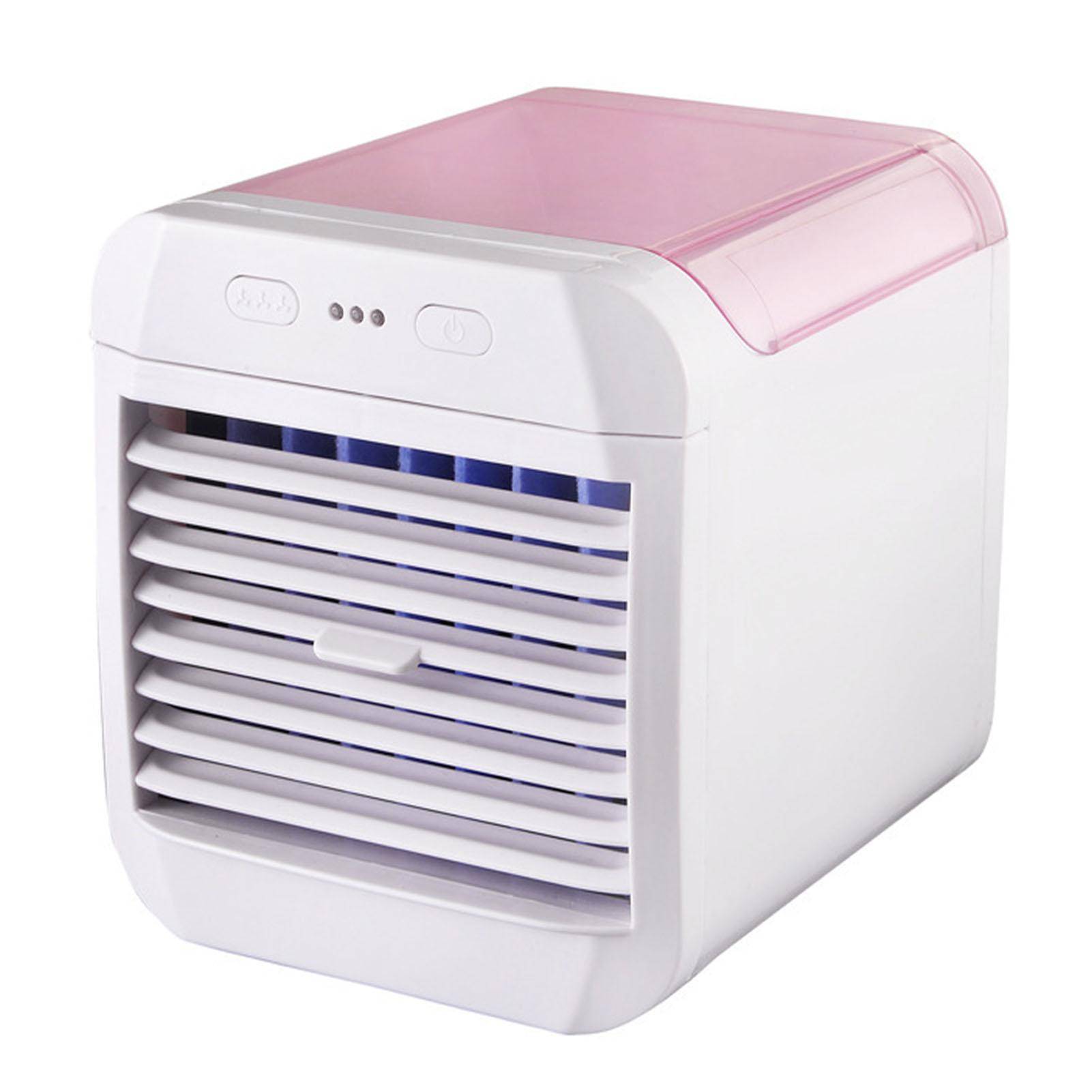 Portabel Luftkonditionering Mini Kylfläkt Luftkylare 3 Fläkthastigheter Skrivbord USB-driven Luftfuktare rosa