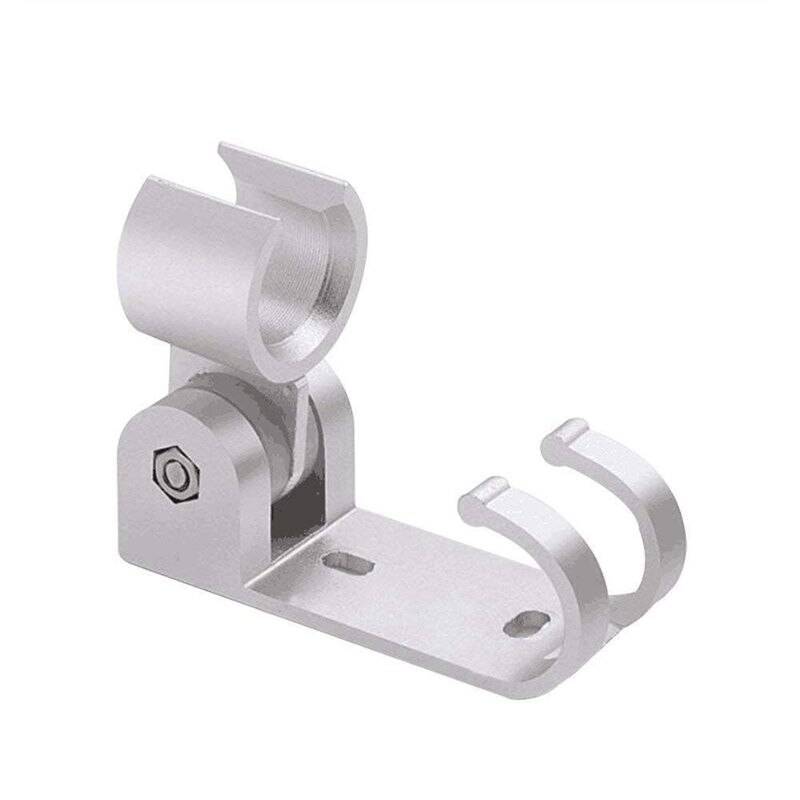Space aluminium roterande duschhållare marmorfäste solid duschfäste flexibel funktionsfäste med extra krok för dusch