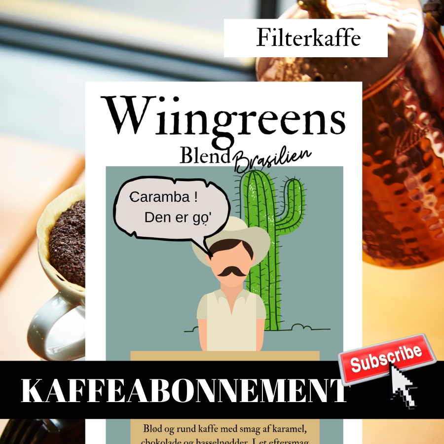 Kaffeabonnement Wiingreens Brasilien Blend. Friskristet kaffe, hele bønner, 450 gr