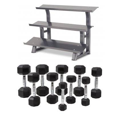 Master Fitness Hantelset Hexagon 5–25 kg Par Inklusive Ställ – Hantelset
