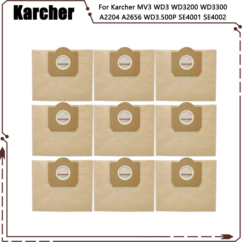 Replacement Dust Bag Hepa Filter For Karcher MV3 WD3 WD3200 WD3300 A2204 A2656 WD3.500P SE4001 SE4002 Vacuum Cleaner Parts
